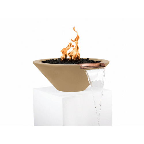 36" Brown Iid Cazo Fire & Water Bowl