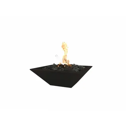 30" Black Gfrc Concrete Maya Fire Bowl 12v