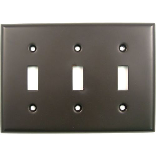 Triple Toggle Switch Plate Oil Rubbed Bronze Finish