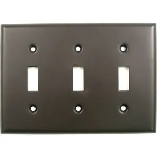 Triple Toggle Switch Plate Oil Rubbed Bronze Finish