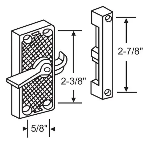 SCREEN LATCH AND KEEPER ALUMINUM RHM HWL 10