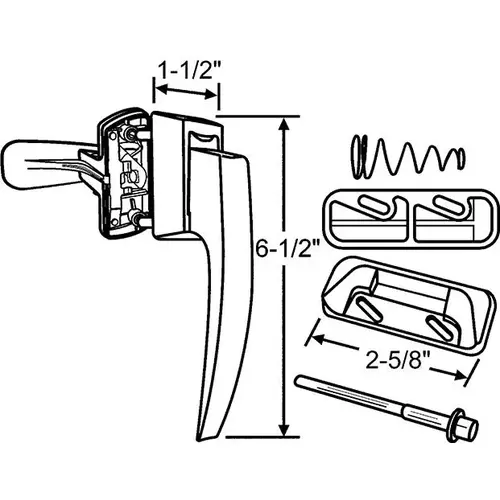 PULL HANDLE FOR STORM DOORS WHITE