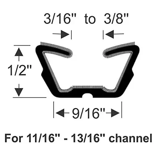 Flexible Window Glass Run Channel 96" Length For Application- 1960-1967 GM Mid Size Car AS126496 75000634