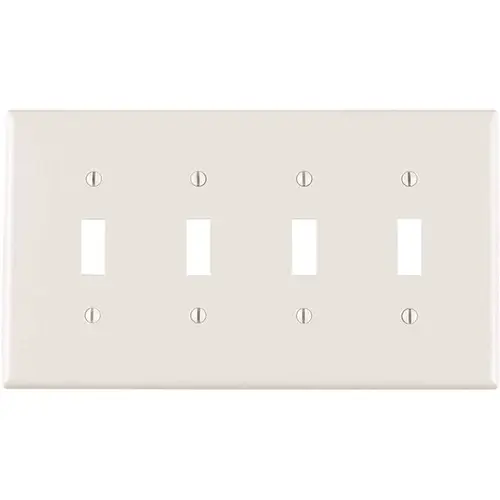 White 4-Gang Toggle Wall Plate