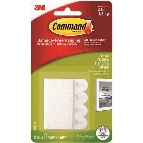 Command 17202 1 lb. Small White Picture Hanging Strips - pack of 27