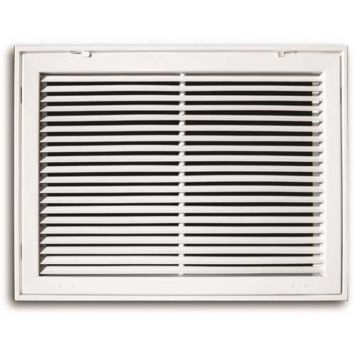 14 in. x 30 in. Fixed Bar Return Air Filter Grille, White