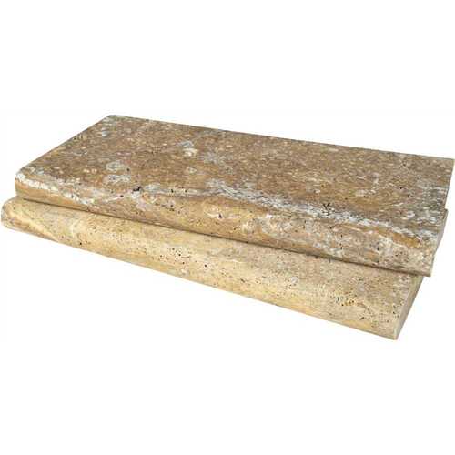 12 in. x 24 in. Tuscany Scabas Gold Travertine Pool Coping (15- sq. ft./Pallet) - pack of 15