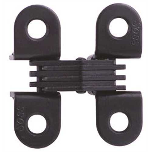 SOSS 1/2 in. x 1-33/64 in. Black E-Coat Invisible Hinge Pair