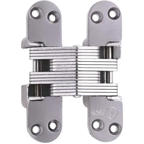 SOSS 1-1/8 in. x 4-39/64 in. Satin Chrome Invisible Hinge