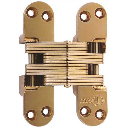 Universal Industrial Products 418US4 SOSS 1-1/8 in. x 4-39/64 in. Satin Brass Invisible Hinge