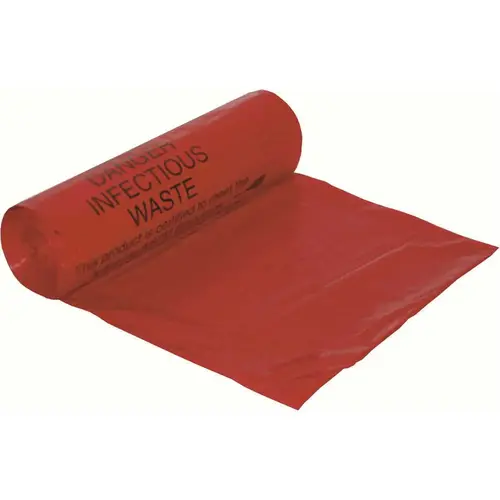 Berry Plastics HSP4046X5PR 40 Gal. to 45 Gal. Size 40 in. x 46 in. 3 mil Red Bio Hazard Can Liner Color/Finish Family - pack of 10