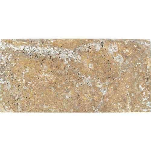 12 in. x 24 in. x 2 in. Tuscany Scabas Gold Brushed Travertine Pool Coping (2 sq. ft.)