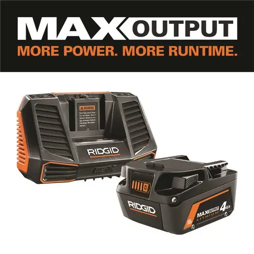 18V Lithium-Ion MAX Output 4.0 Ah Battery and Charger Starter Kit Black
