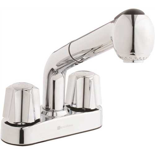 Premier HDP67655-0A01 4 in. Centerset 2-Handle Pull-Out Sprayer Laundry Faucet in Chrome