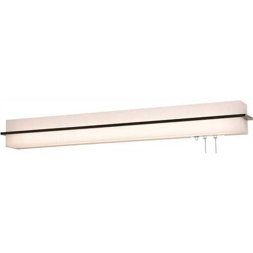 Apex 50 in. 68-Watt Integrated LED Expresso/Linen White Overbed Fixture