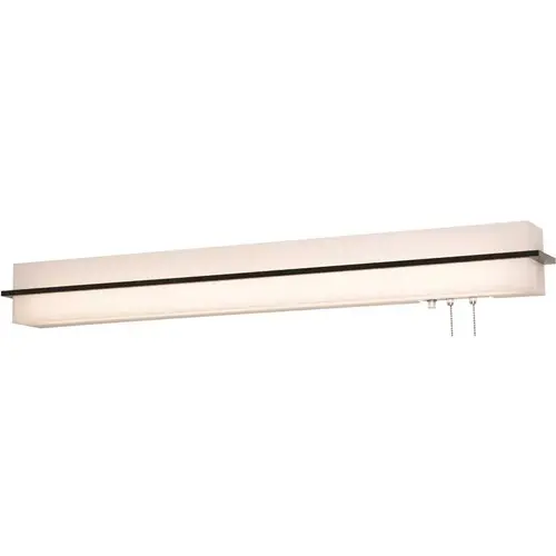 Apex 38 in. 56-Watt Integrated LED Expresso/Linen White Overbed Fixture Color/Finish Family