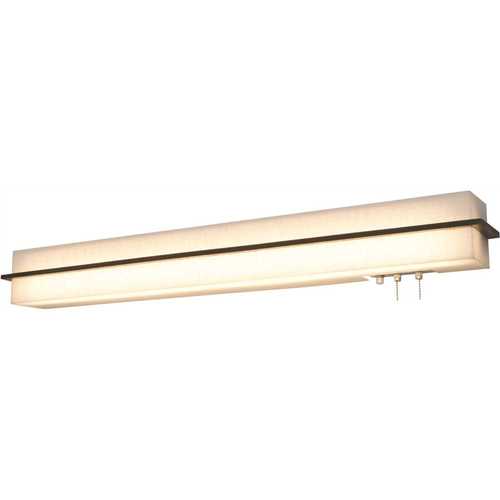 Apex 38 in. 56-Watt Integrated LED Expresso/Jute Overbed Fixture