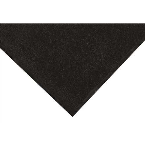 ColorStar Mat Solid Black 47 in. x 35 in. PET Carpet Universal Cleated Backing Commercial Floor Mat