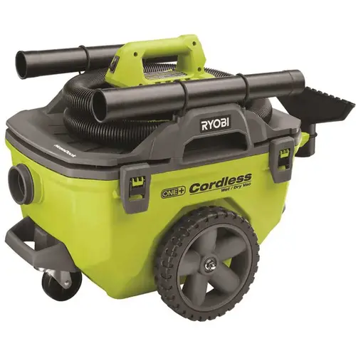 ONE+ 18V 6 Gal. Cordless Wet/Dry Vacuum (Tool Only) with Hose, Crevice Tool, Floor Nozzle and Extension Wand Green