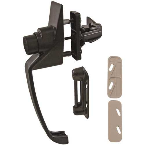 Brixwell 17-82 Push Button Latch Set Black handle 5-3/8in Latch 1-3/4in tie Down Type Sdh 24 Bl fits Door 5/8 To 1-1/4in Thick