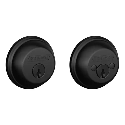 Grade 1 Double Cylinder Deadbolt Lock, Conventional Cylinder, 5 Pins, Keyed Different, Dual Option Latch, Flat Black Coated Finish Flat Black Coated