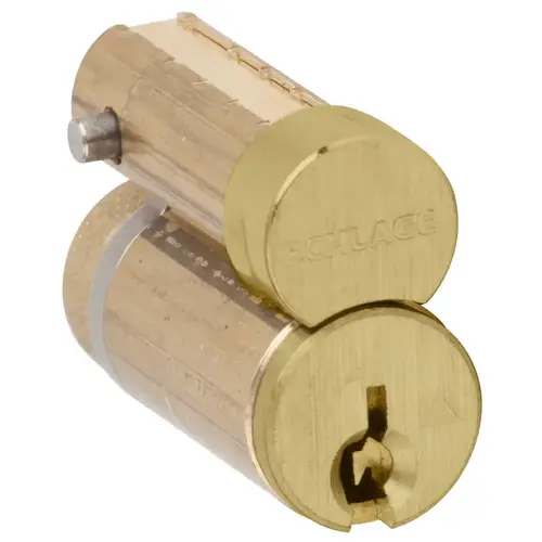 4 Pack, FSIC Core, 6-pin, C Keyway, 1 Bitted, 2 Keys, Satin Brass Finish, Non-handed Satin Brass