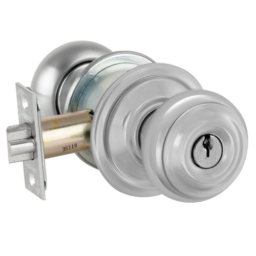 A Series Storeroom Georgian Lock C Keyway with 11096 Latch 10001 Strike Satin Chrome Finish