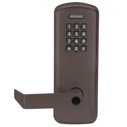 Standalone Electronic Lock with Rights on Lock Mortise Deadbolt Privacy Keypad Rhodes Lever Less Cylinder Aged Bronze Finish