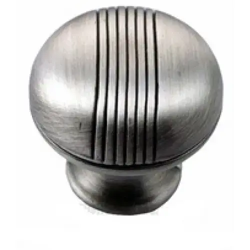 1 1/4" Striped Knob - Satin Antique Nickel