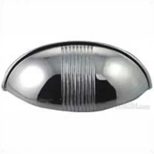 2 1/2" Striped Cup Pull - Polished Chrome