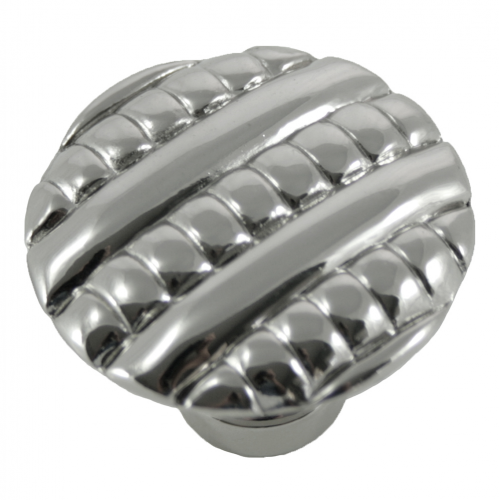 1 3/8" Ribbed Knob - Polished Nickel