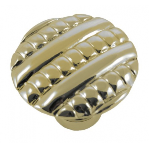 1 3/8" Ribbed Knob - Satin Antique Brass