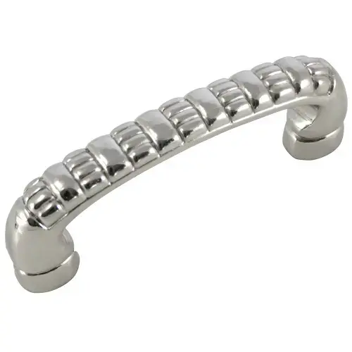 3" Ribbed Pull - Polished Nickel