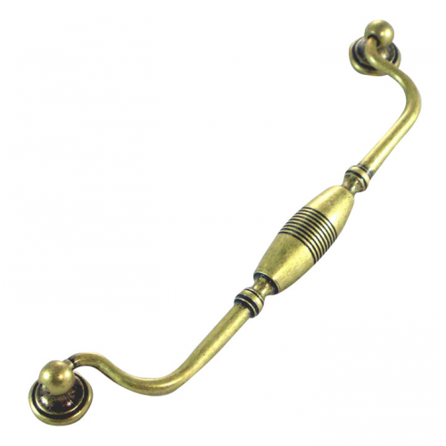 9" Striped Drop Pull - Distressed Brass