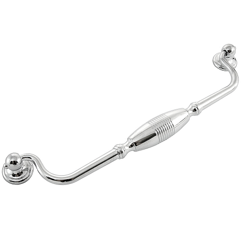 9" Striped Drop Pull - Polished Chrome