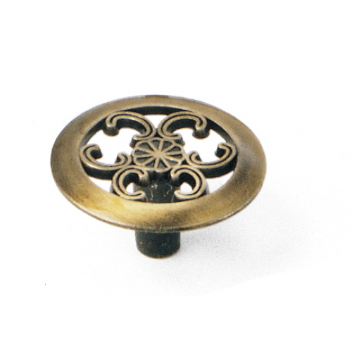 1 1/2" Classic Traditions Filigree Knob - Antique Brass