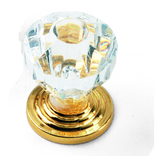 1" Acrystal Knob - Acrylic w/ Brass Base