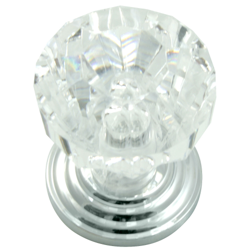 1" Acrystal Knob - Acrylic w/ Polished Chrome Base