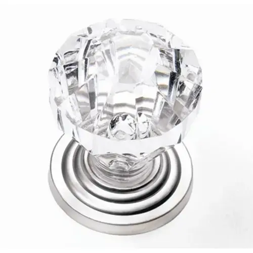 1" Acrystal Knob - Acrylic Satin w/ Pewter Base Combination Finish