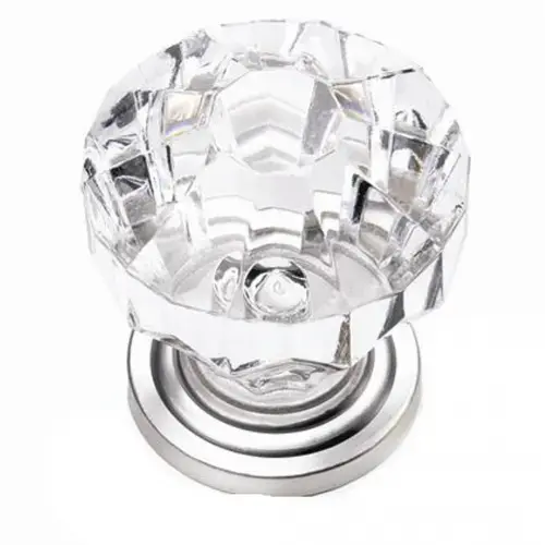 1 1/4" Acrystal Knob -w/ Satin Pewter Base Combination Finish