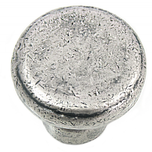 1" dia. Button Knob - Riverstone - Distressed Pewter