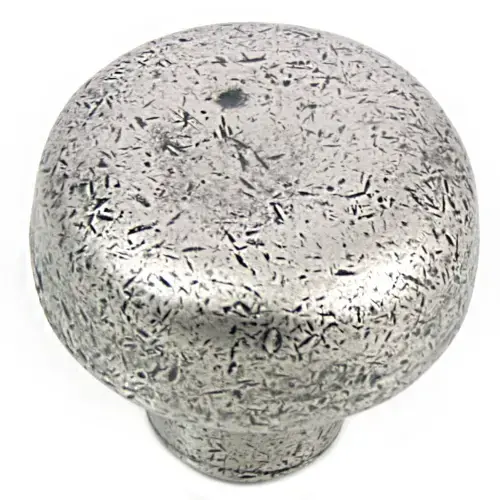 MNG 84464 1 1/4" dia. Round Knob - Riverstone - Distressed Pewter