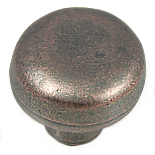 1 1/4" dia. Round Knob - Riverstone-Dark Antique Copper
