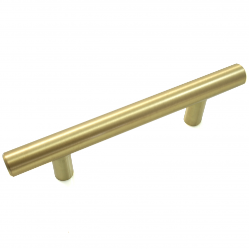 Steel T-Bar Pull - Satin Brass - 96mm