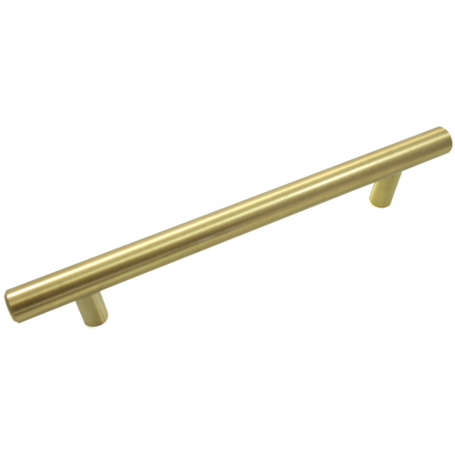 Steel T-Bar Pull - Satin Brass - 128mm c/c