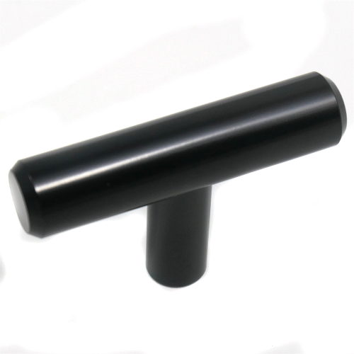 Steel T-Bar Knob - Matte Black - 2"