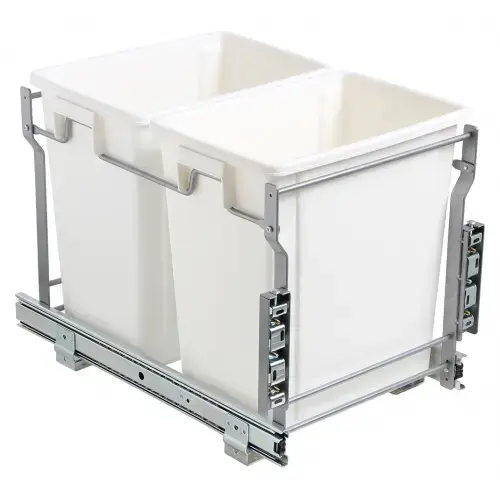 20L Double-Bottom Mount- Pull-Out Waste Bin w Door Mounting Kit