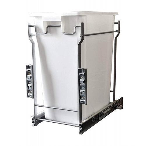 35L Single-Bottom Mount- Pull-Out Waste Bin w Door Mounting Kit