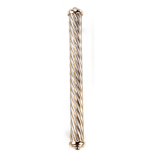 9 3/4" Jumbo Capri Pull Lg.- Two Tone Polished Silver/Gold