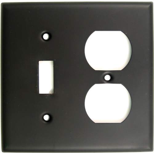 Double Toggle and Outlet Switch Plate Oil Rubbed Bronze Finish